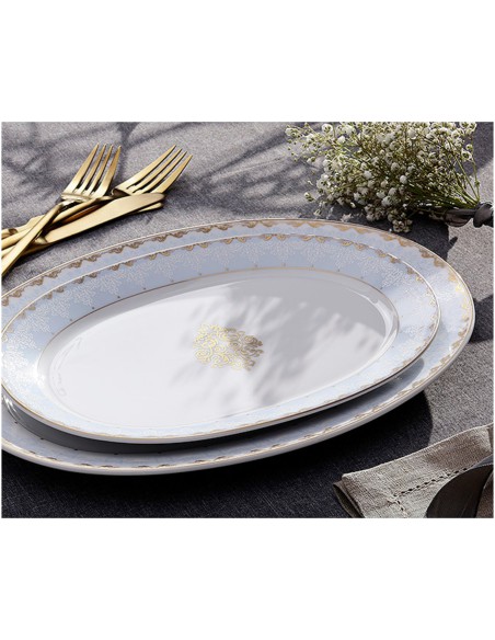 Zdobiony serwis obiadowy dla 6 osób Ćmielów Astra Królewski Błękit, 25 elementów 5902767066990 22