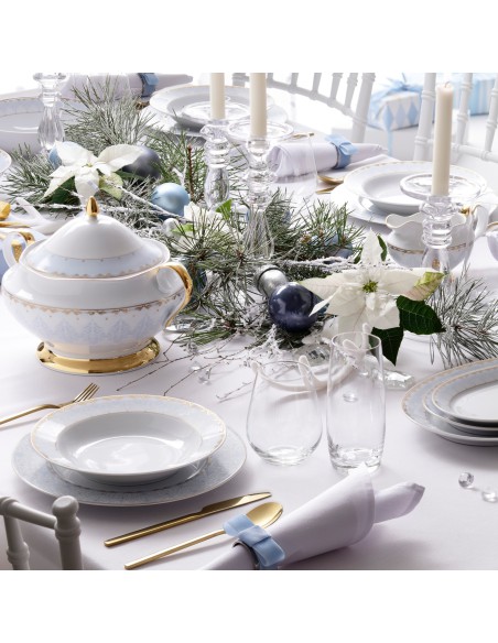 Zestaw talerzy Ćmielów Astra Królewski Błękit obiadowych dla 6 osób 18 elementów 5902767066983 18