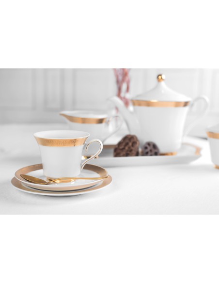 Złoty serwis kawowy herbaciany deserowy dla 6 osób Margaret Ćmielów, 18 elementów 5902767055376 19