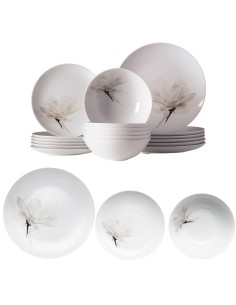 Biały komplet talerzy Lubiana 6/18 5900245237634