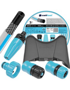 Wąż ogrodowy 1/2" 20m + wieszak + zraszacz Cellfast Basic 5907512605325 2
