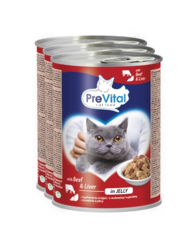 Zestaw 12 puszek dla kotów mix mięso ryba puszka 12x415g PreVital 5999546172096 5