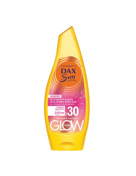 Rozświetlająca olejkowa emulsja ze złotymi drobinami SPF 30 Dax Sun 175 ml 5900525082510 3