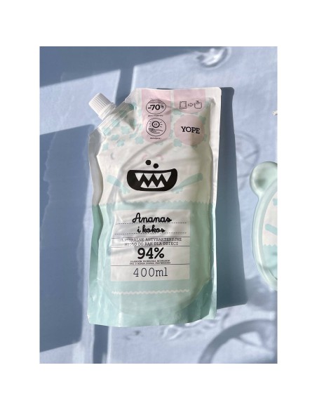 Antybakteryjne mydło do rąk dla dzieci o zapachu ananasa i kokosa YOPE zapas 400 ml 5900168904668 2