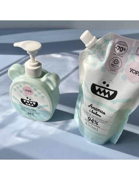 Antybakteryjne mydło do rąk dla dzieci o zapachu ananasa i kokosa YOPE zapas 400 ml 5900168904668 3