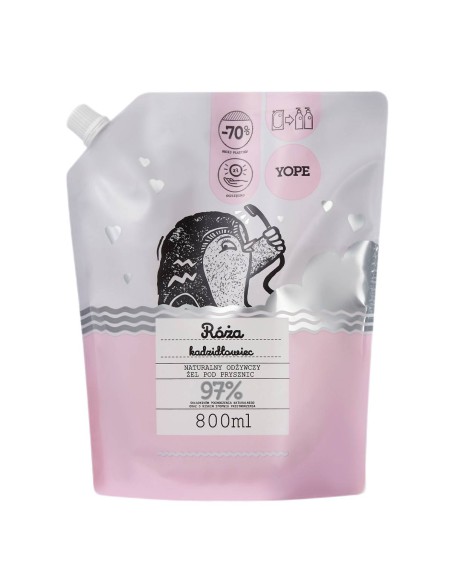 Kojący żel pod prysznic kadzidłowiec i róża YOPE zapas 800 ml 5900168906907