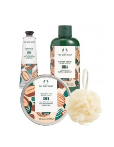 Duży zestaw kosmetyków The Body Shop Shea z myjką