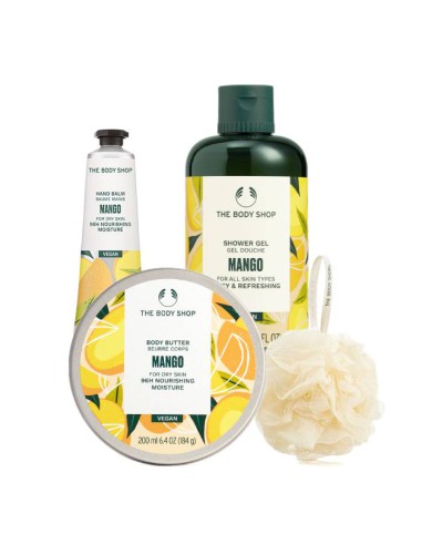 Box wegańskich kosmetyków The Body Shop Mango z myjką - Zestawy kosmetyków