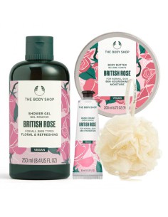 Duży box kosmetyków wegańskich z myjką The Body Shop British Rose
