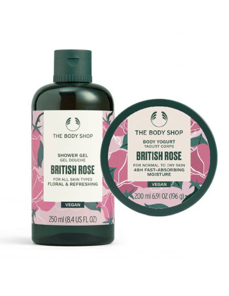 Różany zestaw The Body Shop żel pod prysznic 250ml + jogurt do ciała 200ml 