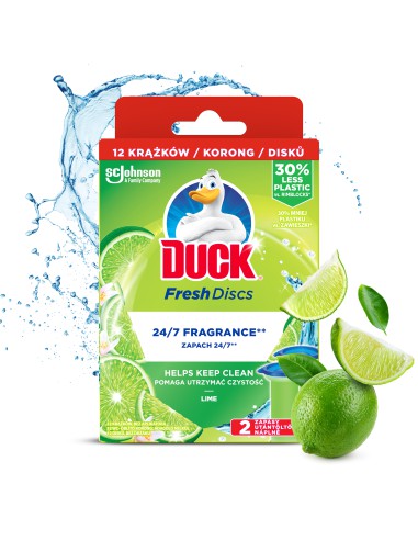 Zapas krążków do toalety o zapachu limonkowym Duck Fresh Discs 2x36ml  3