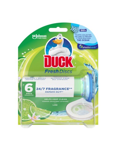 Żelowe krążki do toalety o zapachu limonkowym Duck Fresh Discs  4