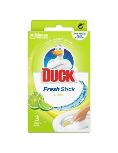 Czyszczące paski żelowe do toalety o zapachu limonki Duck Fresh Stick 3x9g - Zawieszki i krążki do WC