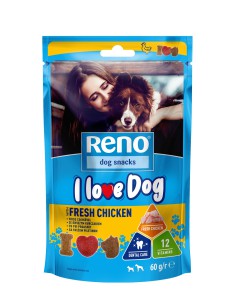 Przysmaki dla psa ze świeżym kurczakiem Reno I love dog 60g 5999566111716