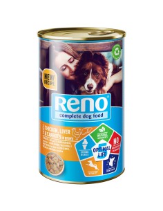Mokra karma dla psa z kurczakiem, wątróbką i marchewką w sosie 1240g Reno 5999566111853