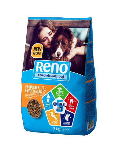 Karma sucha dla dorosłego psa z drobiem i warzywami 8kg Reno - Karma dla psa