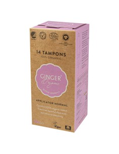 Tampony z aplikatorem GingerOrganic rozmiar Normal 14szt. 5713334000053