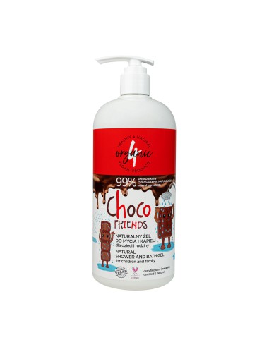 Naturalny żel do mycia i kąpieli dla dzieci i rodziny 4organic Choco 1l - Mydła i płyny do kąpieli