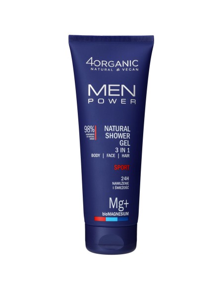 Naturalny żel pod prysznic 4organic MEN POWER Sport 250ml 5904181930789