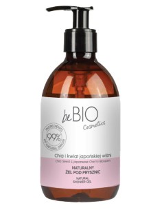 Naturalny żel pod prysznic z ekstraktem z nasion chia i kwiatu japońskiej wiśni beBIO 400ml 5906874025789