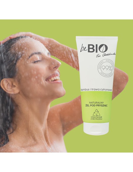 Naturalny żel pod prysznic z ekstraktem z bambusa i trawy cytrynowej beBIO 200ml 5906874025604 2