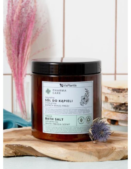Naturalna sól do kąpieli z białą glinką Pharma Care Biała Frezja 800g - Sole do kąpieli Naturalna sól do kąpieli z białą glinką Pharma Care Biała Frezja 800g  2