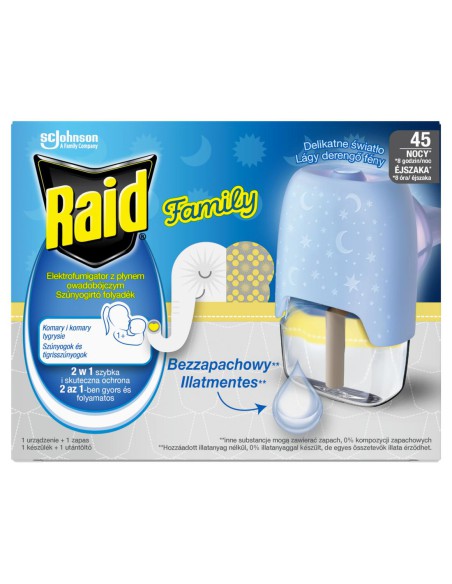 Elektrofumigator z płynem owadobójczym Raid Family bezzapachowy 27ml 5000204190021