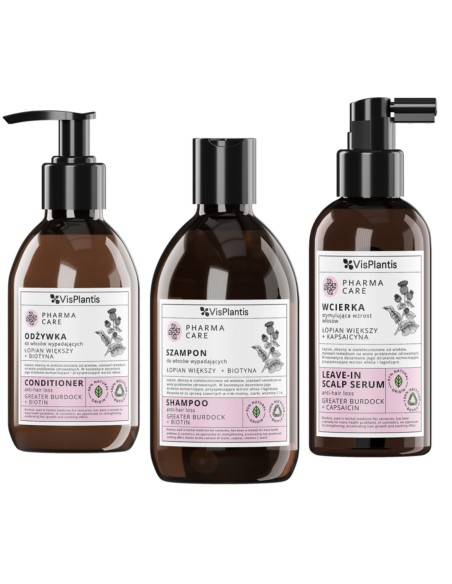 Zestaw łopianowy przeciw wypadaniu włosów Pharma Care Szampon + Odżywka + Wcierka - Zestawy do włosów Zestaw łopianowy przeciw wypadaniu włosów Pharma Care Szampon + Odżywka + Wcierka 5907618138116