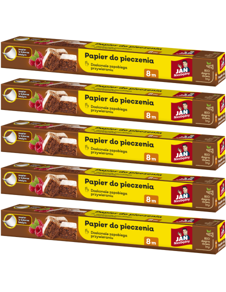 Papier do pieczenia oraz wypieków 8m - 5 rolek Jan Niezbędny 5900536140100