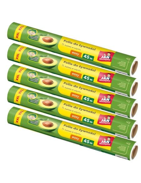 5 rolek mocnej folii do jedzenia Easy łatwe odrywanie 45m - 5szt Jan Niezbędny 5900536318035