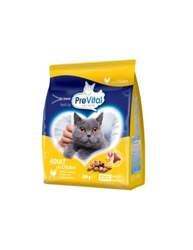 Sucha karma dla kotów dorosłych z kurczakiem PreVital 300g - Karma dla kota