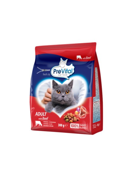 Sucha karma dla kotów dorosłych w wołowiną PreVital 300 g 5999566111228
