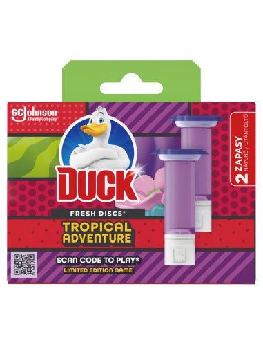 Podwójny zapas żelowych krążków do WC Duck Fresh Discs Tropical Adventure 2x36ml - Zawieszki i krążki do WC