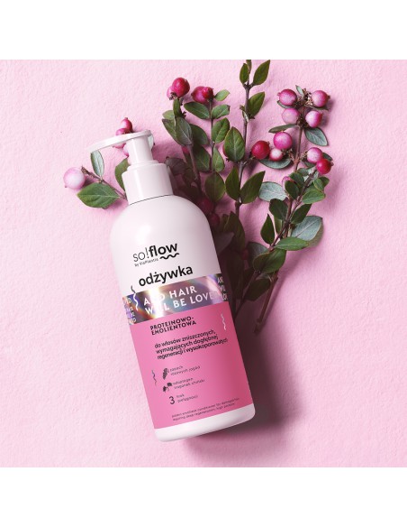 Proteinowo-emolientowa odżywka do włosów wysokoporowatych i zniszczonych so!flow 300ml 5907618136402 2