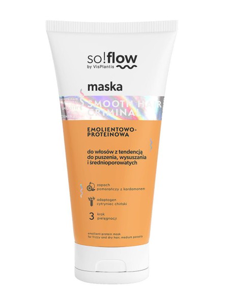 Emolientowo-proteinowa maska do włosów średnioporowatych z tendencją do puszenia so!flow 200ml 5907618136389
