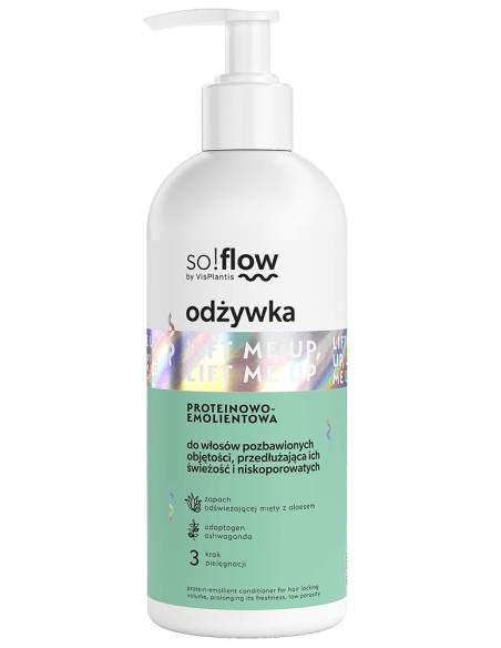 Proteinowo-emolientowa odżywka do włosów niskoporowatych pozbawionych objętości so!flow 300ml 5907618136341