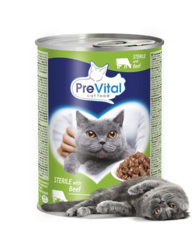 Mokra karma dla kotów po sterylizacji Wołowina w sosie PreVital 415g - Karma dla kota