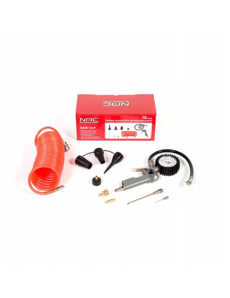 Praktyczny zestaw do pompowania do kompresora sprężarki NAC NAIR-10-P, 10 el. 5902490787506