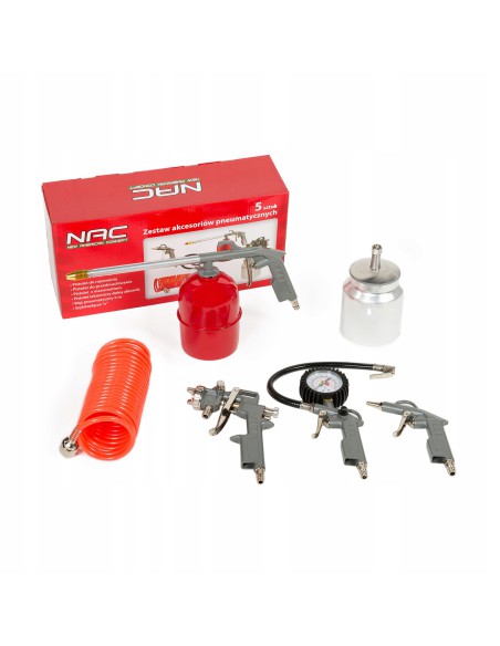 Zestaw narzędzi pneumatycznych do kompresora NAC NAIR-5-D, 5 el. 5902490787483