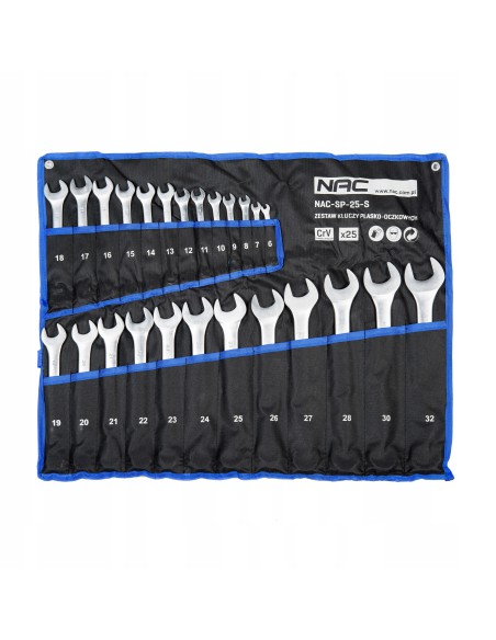 Stalowy zestaw kluczy płasko-oczkowych NAC SP-25-S, rozm. 6 do 32 mm 5902490787650 3