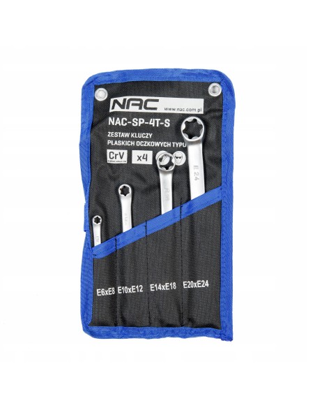 Zestaw 4 kluczy oczkowych TORX NAC SP-4T-S w etui, rozmiary E6-E24 5902490787636 3