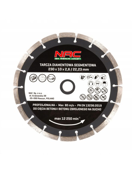 Profesjonalna tarcza diamentowa NAC DC-2SET, 230 mm/22,23 mm - 2 szt. 5902490788527 3