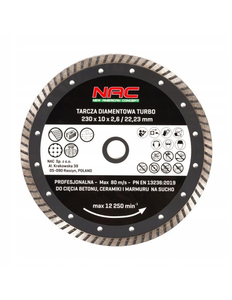 Profesjonalna tarcza diamentowa NAC DC-2SET, 230 mm/22,23 mm - 2 szt. 5902490788527 4
