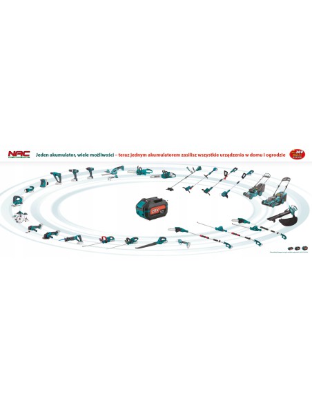 Akumulatorowa szlifierka kątowa z silnikiem bezszczotkowym  NAC AGE-125-BL-LI-20V - korpus 5902490787124 11