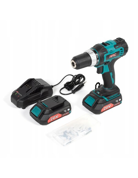 Wiertarko-wkrętarka akumulatorowa NAC CDB2-40-S-LI-20V + duży zestaw akcesoriów 5902490787476 2