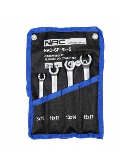 Zestaw praktycznych kluczy płaskich półotwartych NAC SP-4F-S - rozm. 8 do 17 mm 5902490787629 3