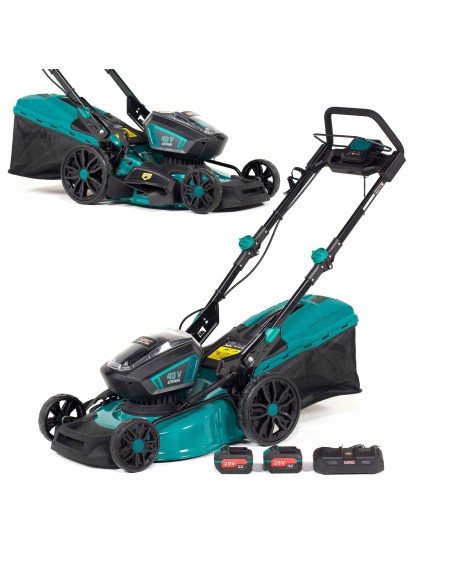 Łatwa do przechowywania kosiarka akumulatorowa NAC 40V LB-2B60-46-2x20V + 2x akumulator 6Ah i ładowarka 5900607539758