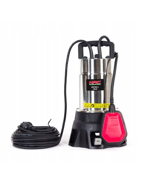Wytrzymała pompa zatapialna do brudnej wody NAC SPE75HI-L, 750W 15000l/h 5902490742604 2
