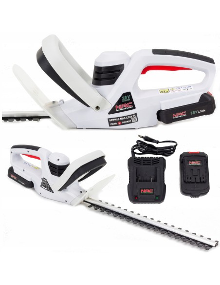 Lekkie nożyce akumulatorowe do żywopłotu NAC HB18-B15-S, akumulator 1,5 Ah + ładowarka 5907510485271