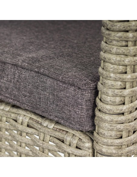 Zestaw beżowych mebli ogrodowych z technorattanu Meven - 2 fotele + sofa + ława 5902490785052 2